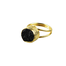 Load image into Gallery viewer, Black Druzy Ring
