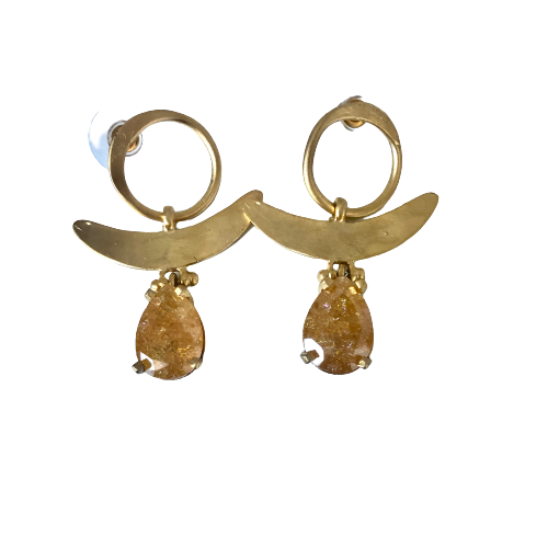 Cadix Amber  Aventurine Earrings
