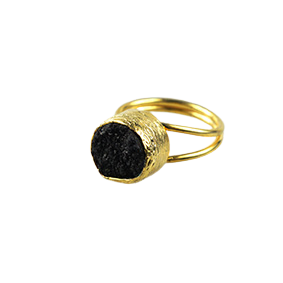 Black Druzy Ring