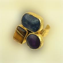 Load image into Gallery viewer, Trio Cocktail ring GREY Mix
