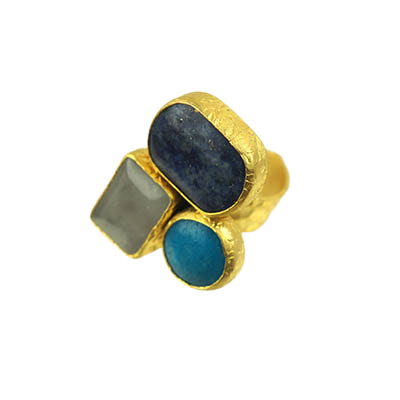 Trio Cocktail ring BLUE Mix