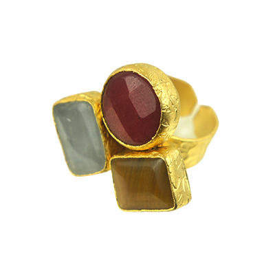 Trio Cocktail ring RED Mix