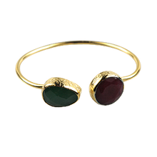 Load image into Gallery viewer, Burgundy and Green Gemstone Bracelet
