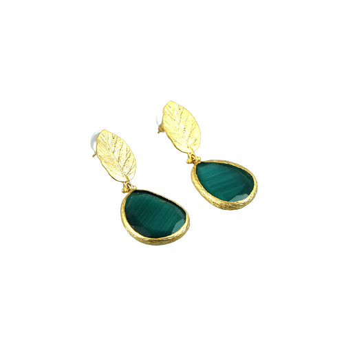 Seville Emerald Leaf Earrings