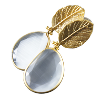 Load image into Gallery viewer, Seville White Leaf  Earrings
