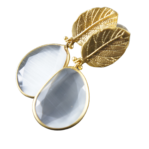 Seville White Leaf  Earrings