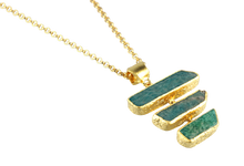 Load image into Gallery viewer, Green Jade Triple Pendant
