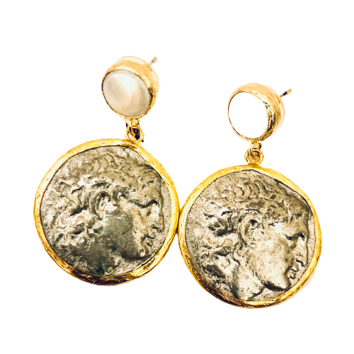 Roman hotsell coin earrings